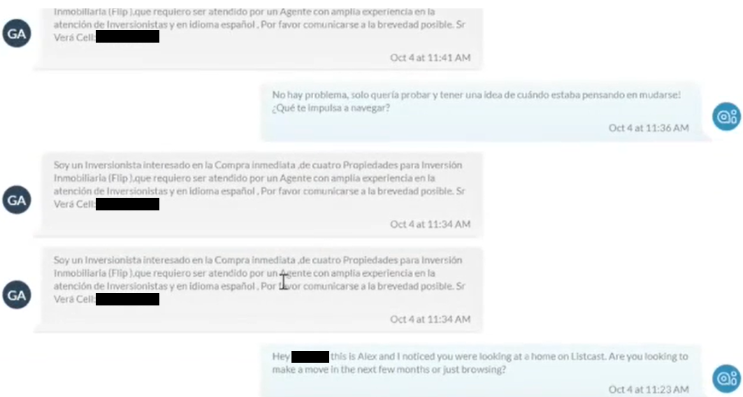 CINC AI Spanish Conversation Example 2