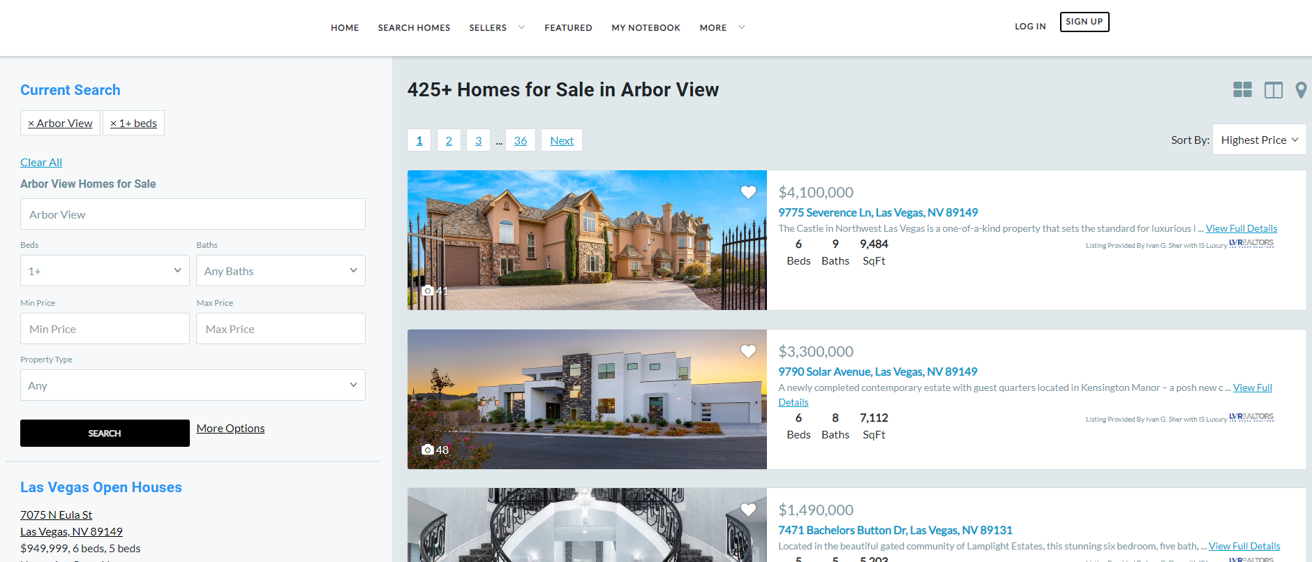 Example of a Las Vegas Geo-Targeted Landing Page for Real Estate Lead Generation in Las Vegas on a CINC site