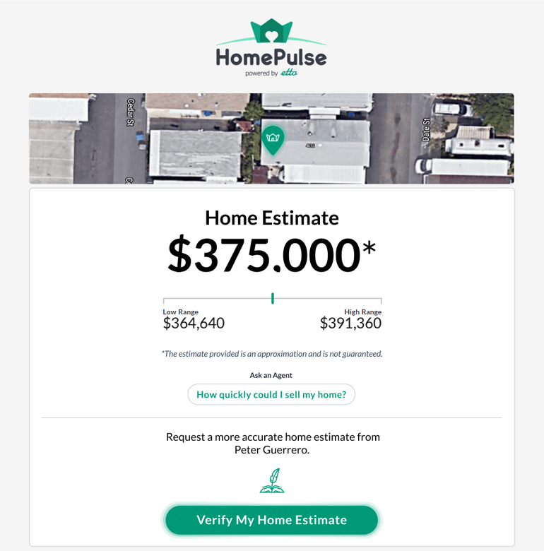 Snapshot of HomePulse powered by Etta report