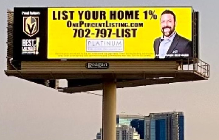 Real Estate Lead Generation Through Billboard Advertising by Anthony Knight in Las Vegas